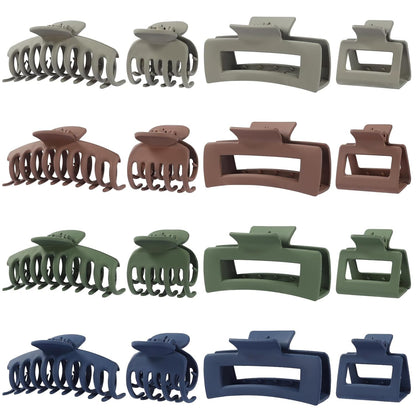 Hair Clip 16 Count for Women - Hair Claws for Thin Thick Curly Hair - Large and Small Matte Banana Clips - Strong Hold Nonslip Hair Claws - Various Sizes and Styles