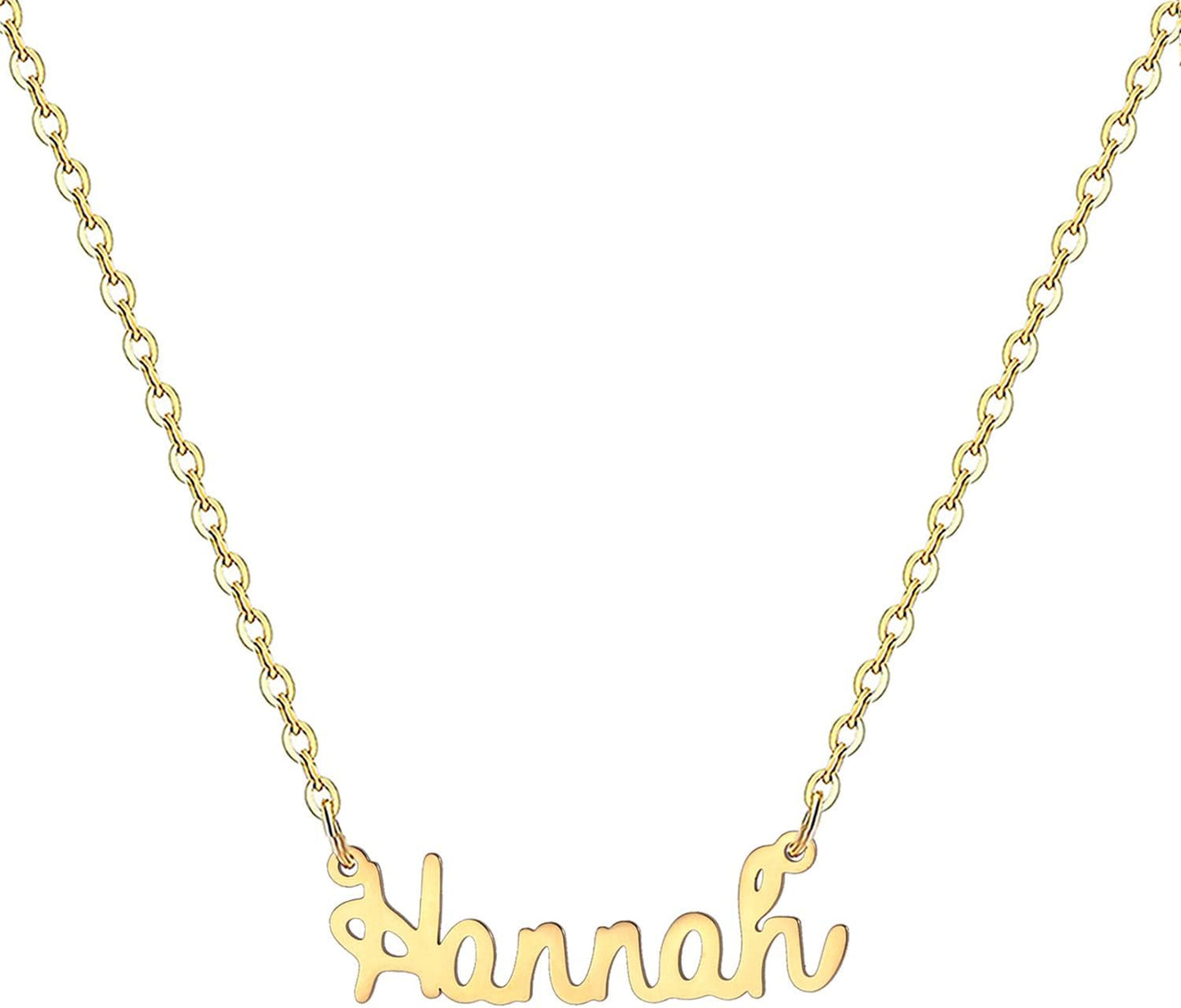 18K Gold Plated Stainless Steel Name Necklace Personalized Custom Name Necklace Customized Nameplate Necklace for Women