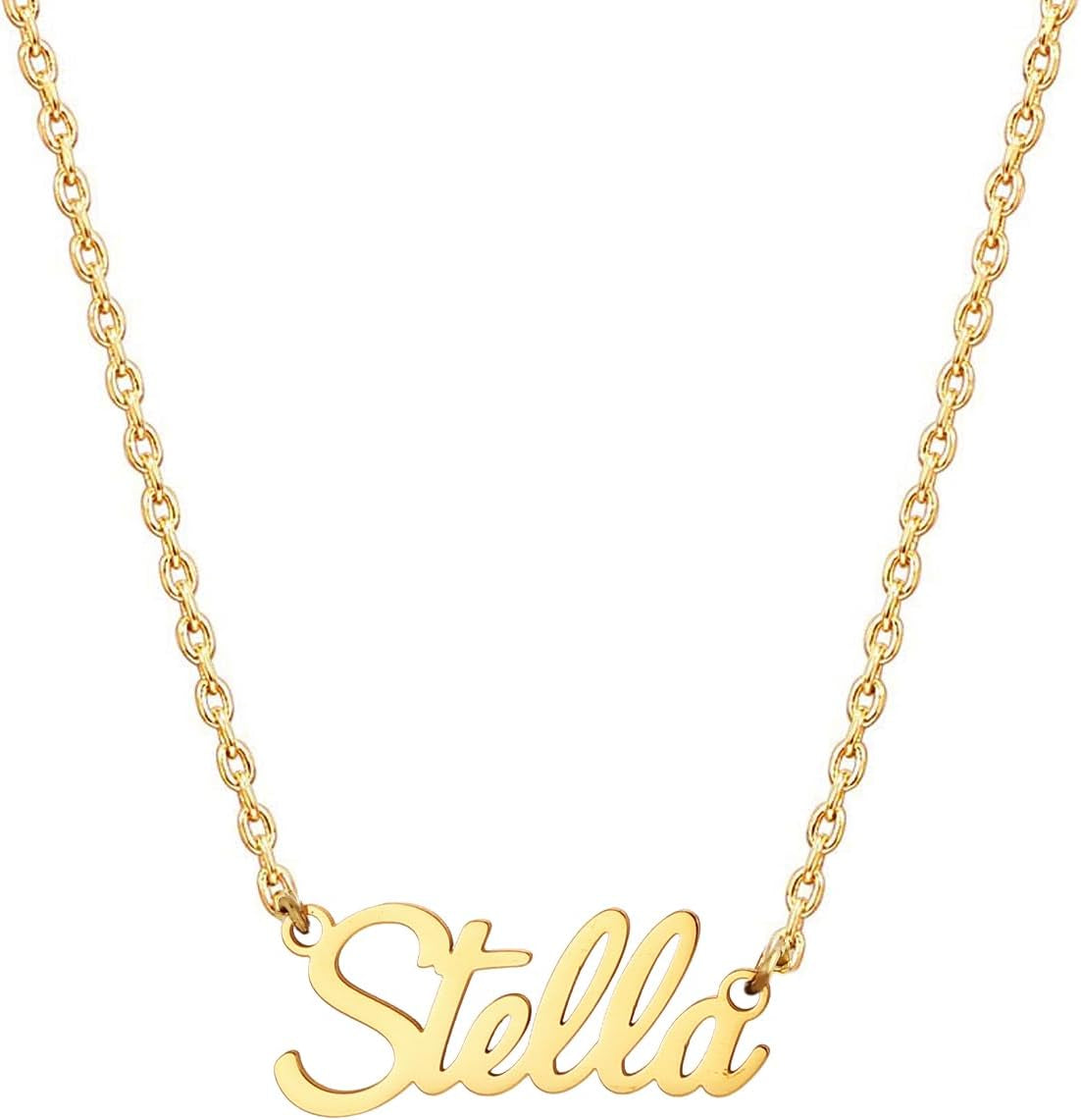 18K Gold Plated Stainless Steel Name Necklace Personalized Custom Name Necklace Customized Nameplate Necklace for Women