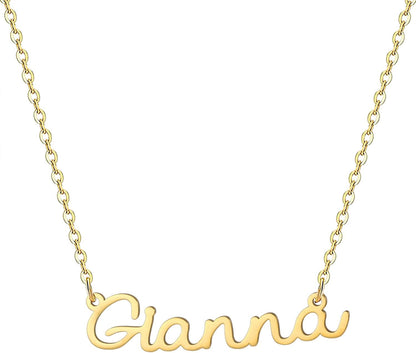 18K Gold Plated Stainless Steel Name Necklace Personalized Custom Name Necklace Customized Nameplate Necklace for Women