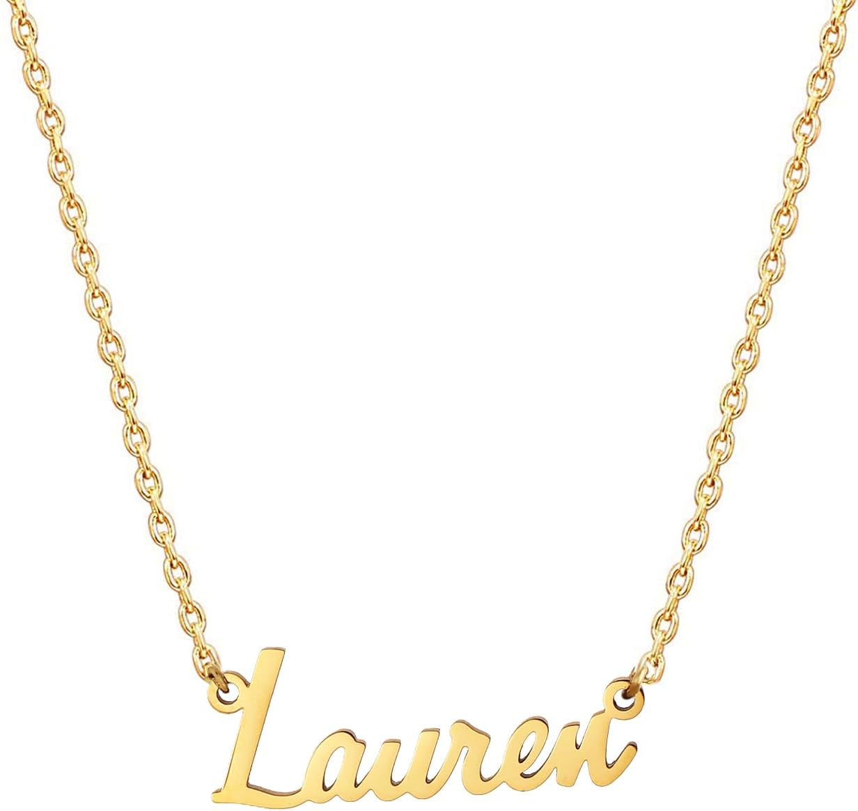 18K Gold Plated Stainless Steel Name Necklace Personalized Custom Name Necklace Customized Nameplate Necklace for Women