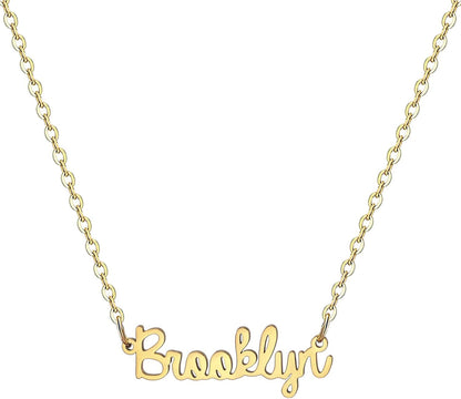 18K Gold Plated Stainless Steel Name Necklace Personalized Custom Name Necklace Customized Nameplate Necklace for Women