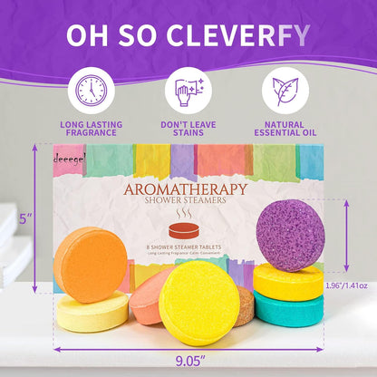 Shower Steamers Aromatherapy Gifts Set Pack of 8 Shower Bath Bombs Tablets with Essential Oils for Home SPA, Self Care Relaxation Birthday Christmas Gift for Women and Men Who Have Everything…