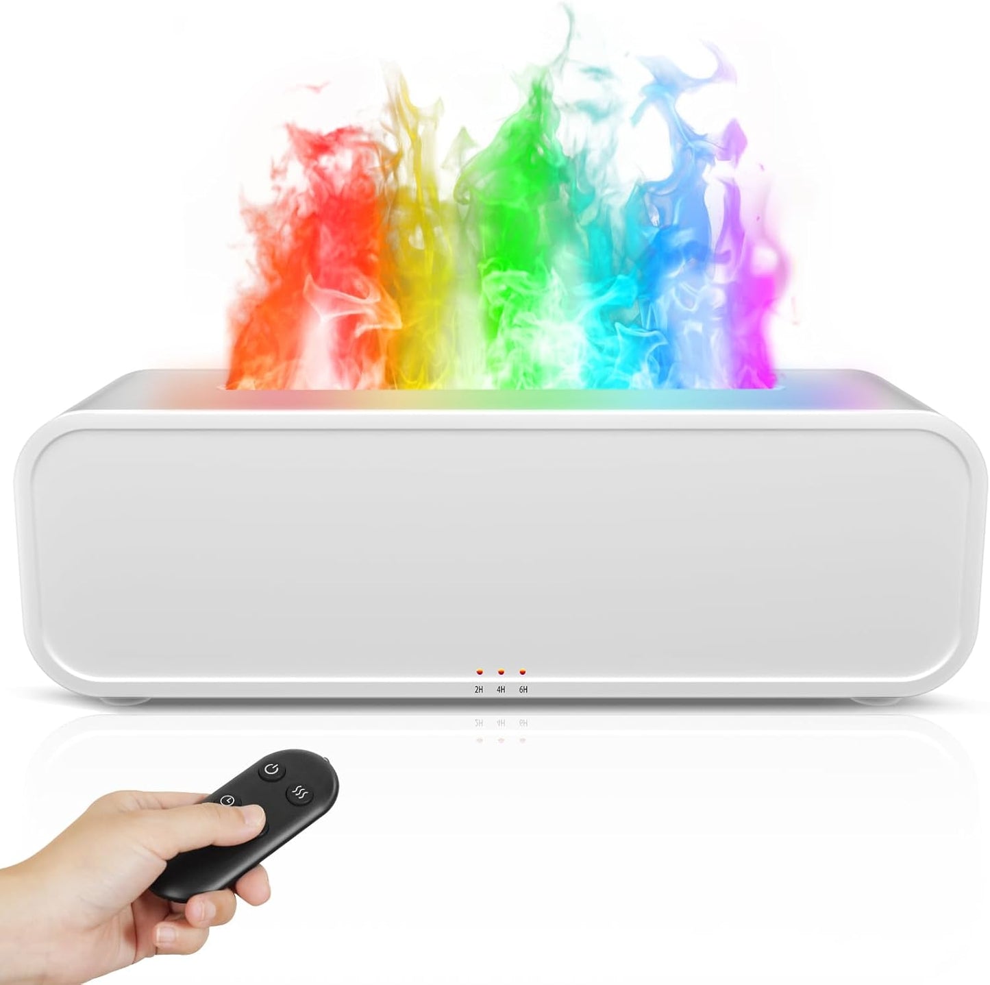 Eseential Oil Diffuser, 250Ml Flame Oil Diffuser - Aromatherapy Humidifier, Sound Activated Flame Effect, Rainbow Flame, Music Sync, Remote Control - Perfect for Bedroom Home Office Yoga (Black)