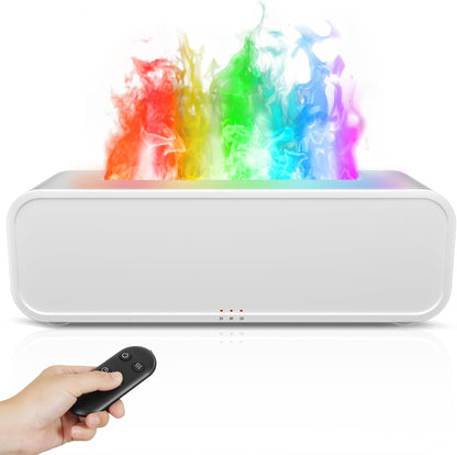 Eseential Oil Diffuser, 250Ml Flame Oil Diffuser - Aromatherapy Humidifier, Sound Activated Flame Effect, Rainbow Flame, Music Sync, Remote Control - Perfect for Bedroom Home Office Yoga (Black)