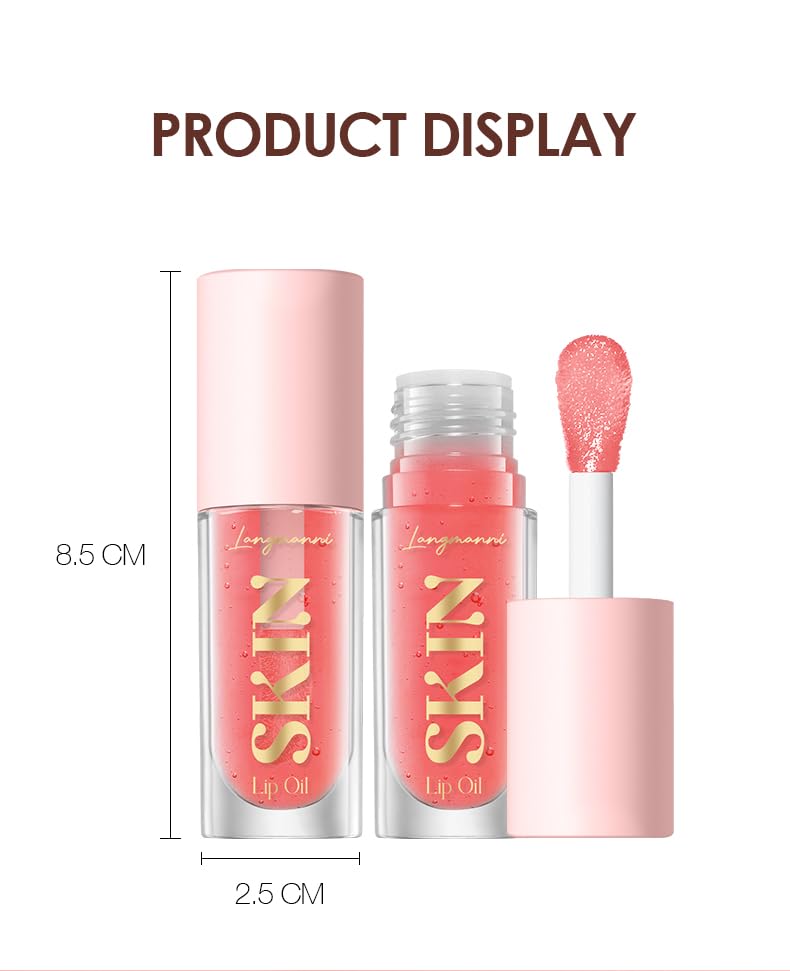 Lip Oil,No-Sticky Gloss Lip Balm Lip Care,Fruit Flavoured Lip Oil for Dry Lip'S Moisturizing Hydrating and Nourishing (Strawberry+Coco)