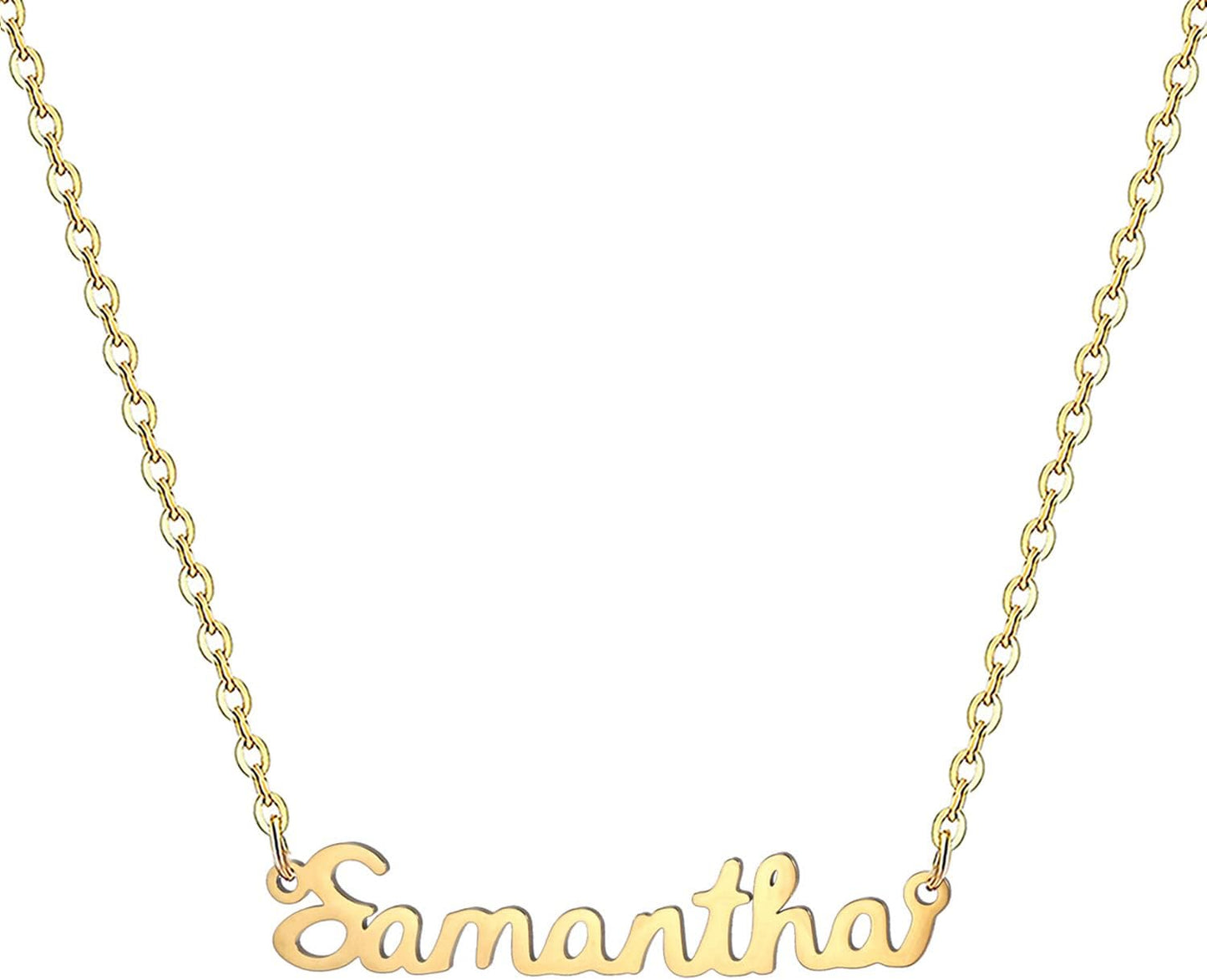 18K Gold Plated Stainless Steel Name Necklace Personalized Custom Name Necklace Customized Nameplate Necklace for Women