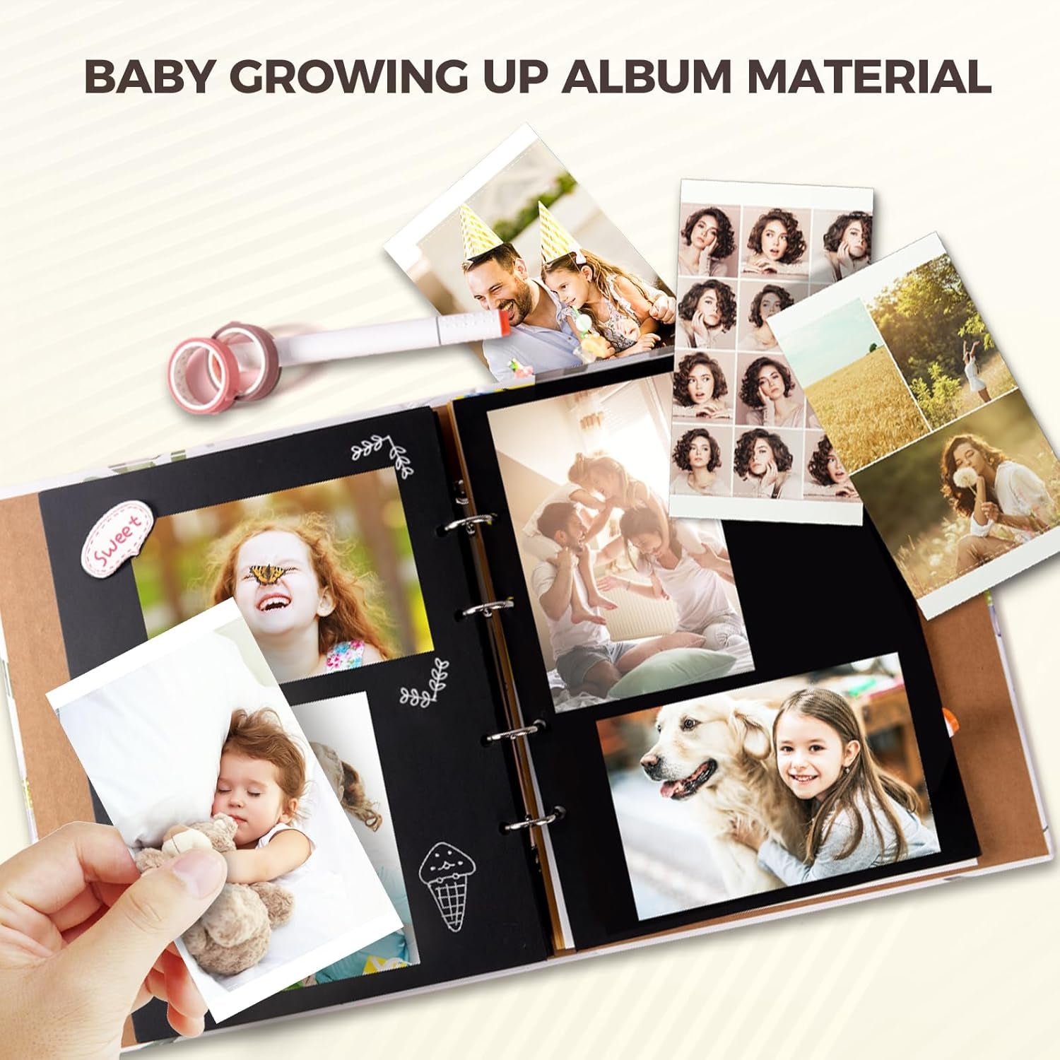 4×6 Photo Printer, Portable Color Picture Printer, Thermal Sublimation Mini Picture Printer, Bundle 20 Sheets Photo Paper & 1 Ribbon Cassette, Photo Printer for Iphone & Android