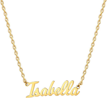 18K Gold Plated Stainless Steel Name Necklace Personalized Custom Name Necklace Customized Nameplate Necklace for Women