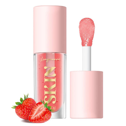 Lip Oil,No-Sticky Gloss Lip Balm Lip Care,Fruit Flavoured Lip Oil for Dry Lip'S Moisturizing Hydrating and Nourishing (Strawberry+Coco)