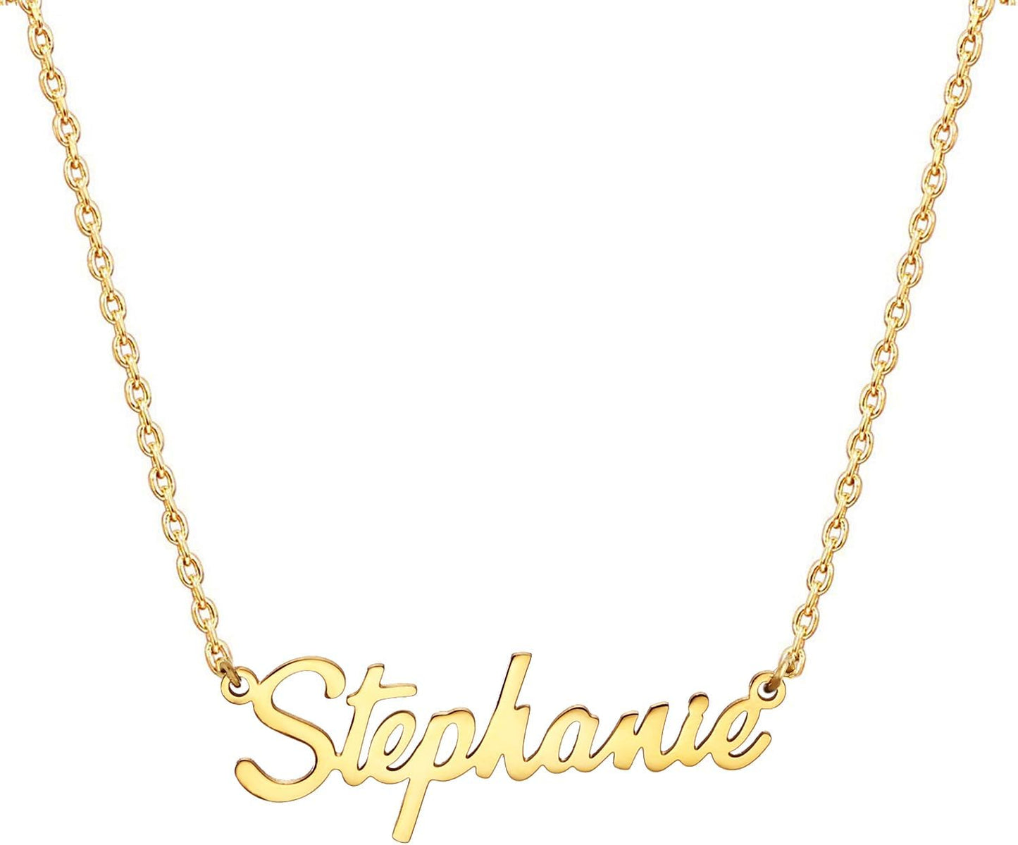 18K Gold Plated Stainless Steel Name Necklace Personalized Custom Name Necklace Customized Nameplate Necklace for Women
