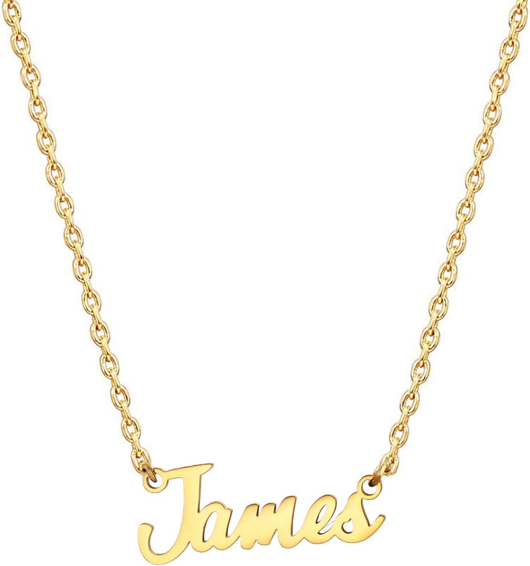 18K Gold Plated Stainless Steel Name Necklace Personalized Custom Name Necklace Customized Nameplate Necklace for Women