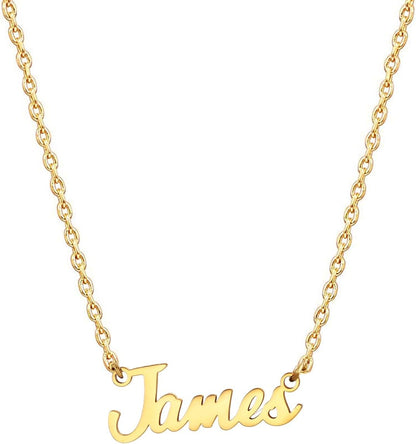 18K Gold Plated Stainless Steel Name Necklace Personalized Custom Name Necklace Customized Nameplate Necklace for Women