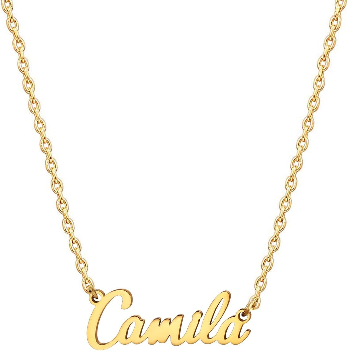 18K Gold Plated Stainless Steel Name Necklace Personalized Custom Name Necklace Customized Nameplate Necklace for Women