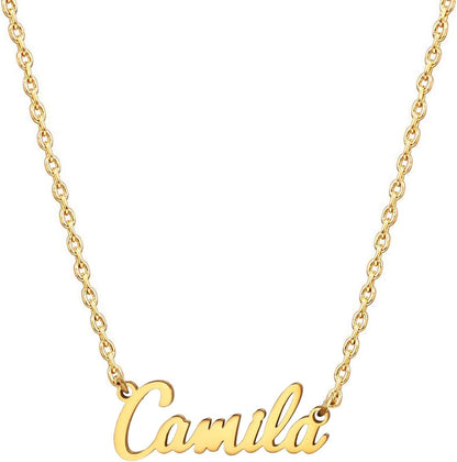 18K Gold Plated Stainless Steel Name Necklace Personalized Custom Name Necklace Customized Nameplate Necklace for Women