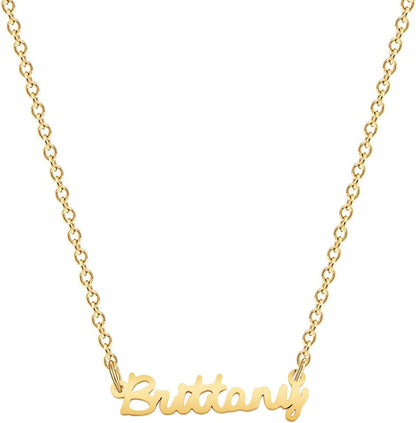 18K Gold Plated Stainless Steel Name Necklace Personalized Custom Name Necklace Customized Nameplate Necklace for Women
