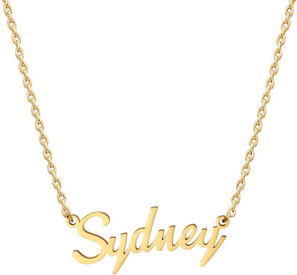 18K Gold Plated Stainless Steel Name Necklace Personalized Custom Name Necklace Customized Nameplate Necklace for Women