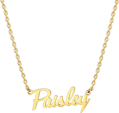 18K Gold Plated Stainless Steel Name Necklace Personalized Custom Name Necklace Customized Nameplate Necklace for Women