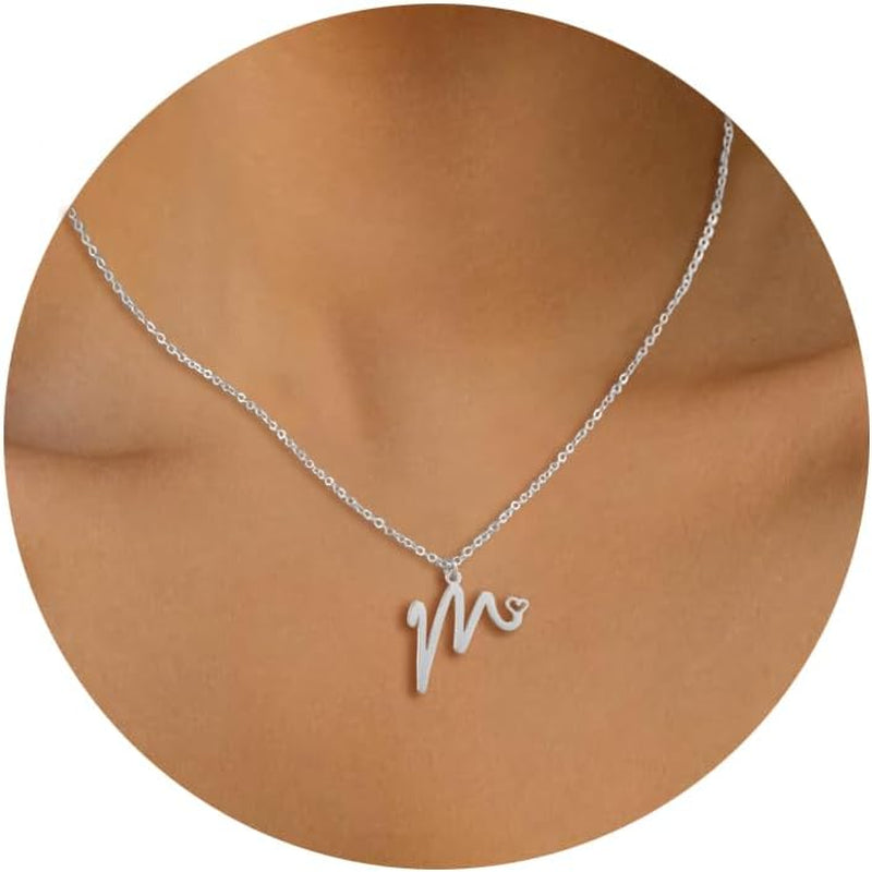 Initial Necklace for Women, Gold Dainty A-Z Letter Pendant with Heart Choker Necklace Jewelery Gifts,Personalized Cute Tiny Initial Pendant Necklace for Girls