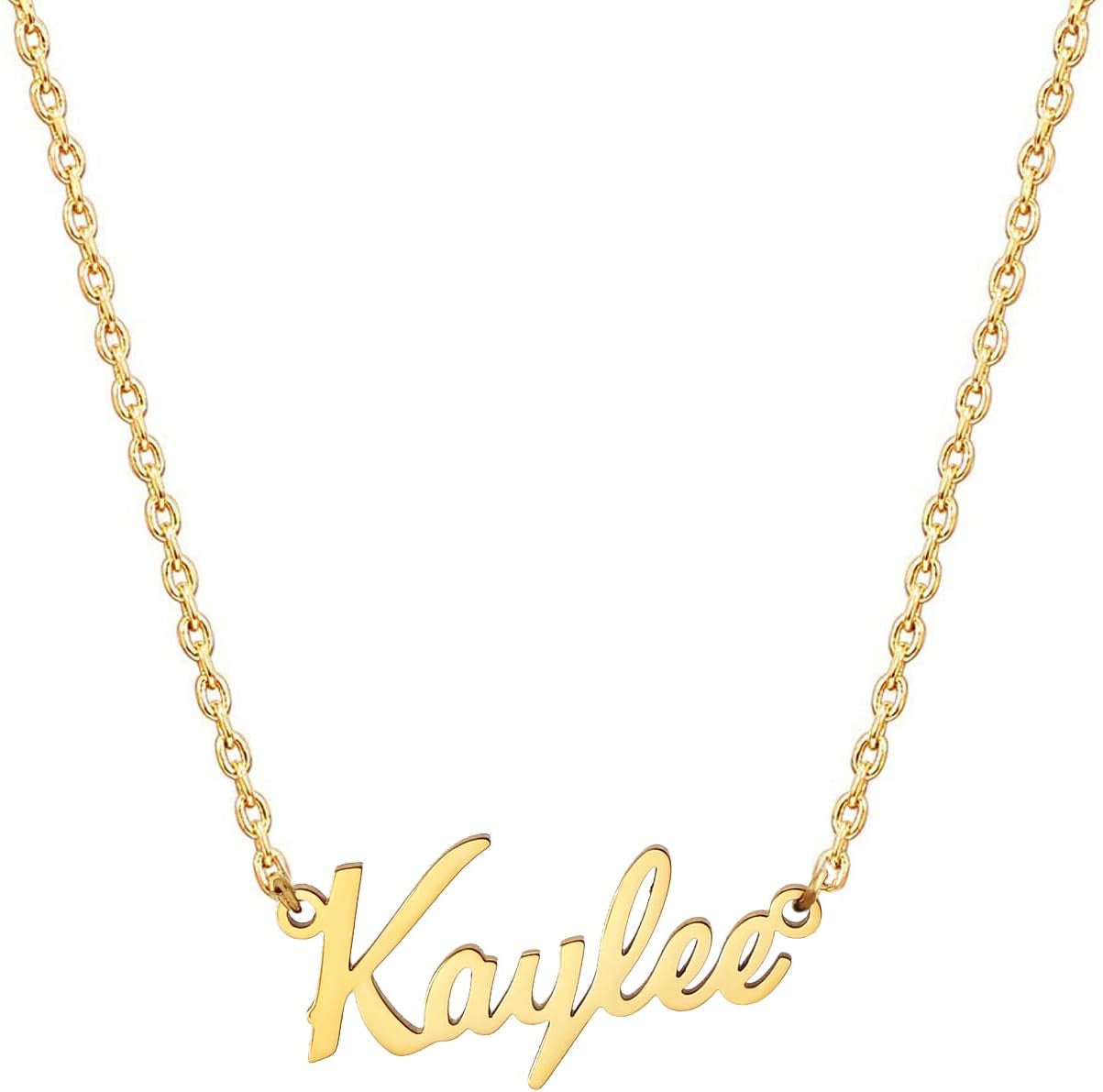 18K Gold Plated Stainless Steel Name Necklace Personalized Custom Name Necklace Customized Nameplate Necklace for Women
