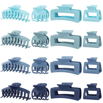 Hair Clip 16 Count for Women - Hair Claws for Thin Thick Curly Hair - Large and Small Matte Banana Clips - Strong Hold Nonslip Hair Claws - Various Sizes and Styles