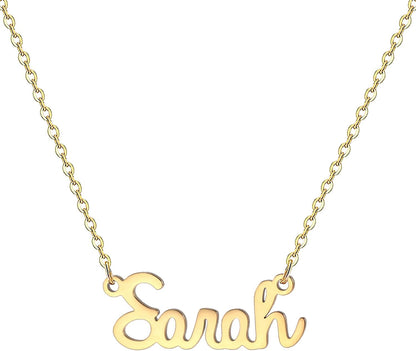 18K Gold Plated Stainless Steel Name Necklace Personalized Custom Name Necklace Customized Nameplate Necklace for Women