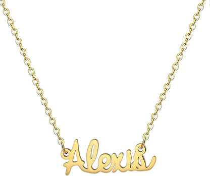 18K Gold Plated Stainless Steel Name Necklace Personalized Custom Name Necklace Customized Nameplate Necklace for Women