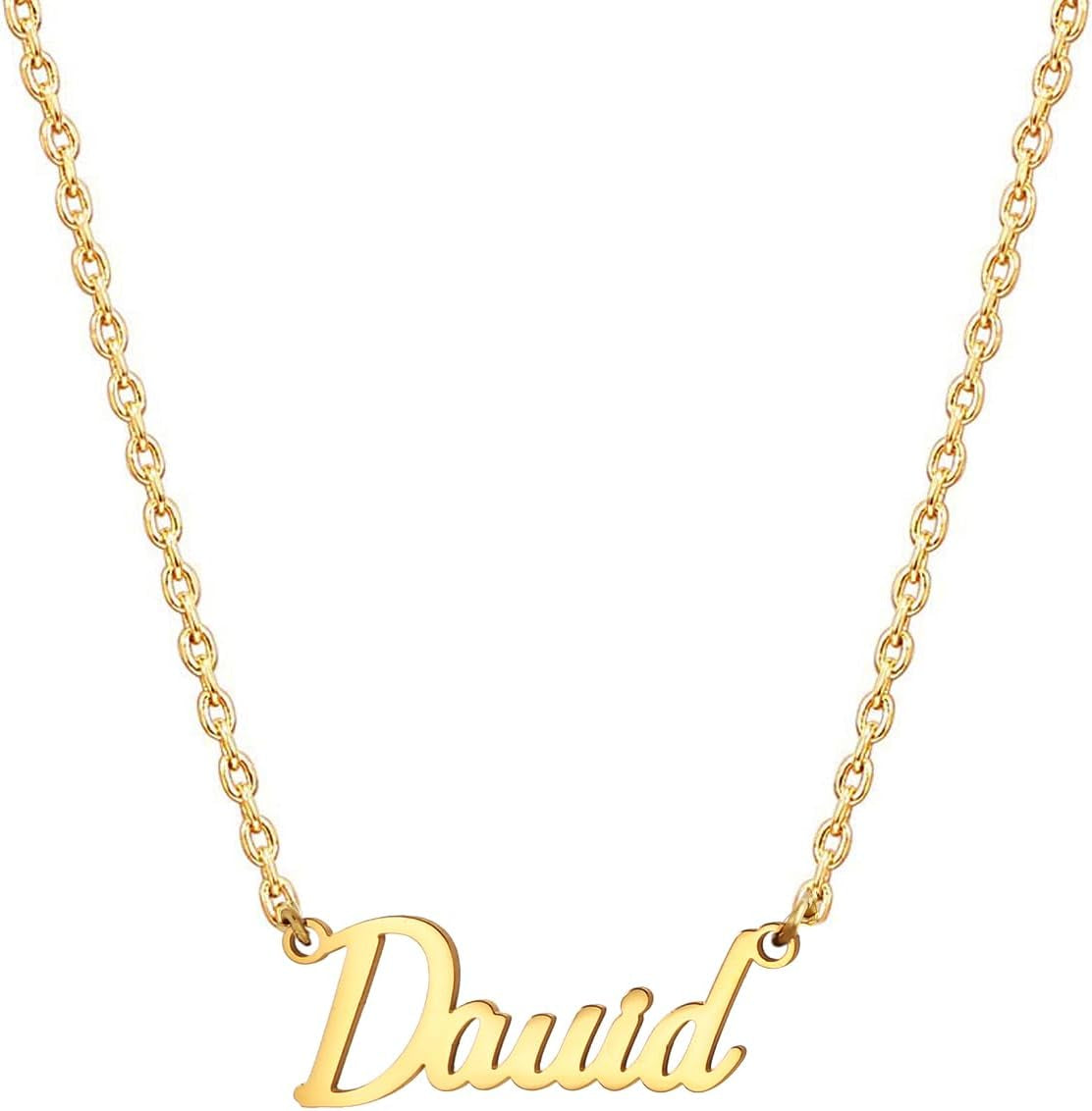 18K Gold Plated Stainless Steel Name Necklace Personalized Custom Name Necklace Customized Nameplate Necklace for Women