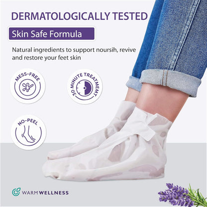 Foot Peeling Mask – Lavender Exfoliating Treatment Booties for Callus Removal & Renewal of Dry, Cracked Feet – Dermatologist-Inspired Moisturizing Spa Therapy for Men & Women (2 Pairs)