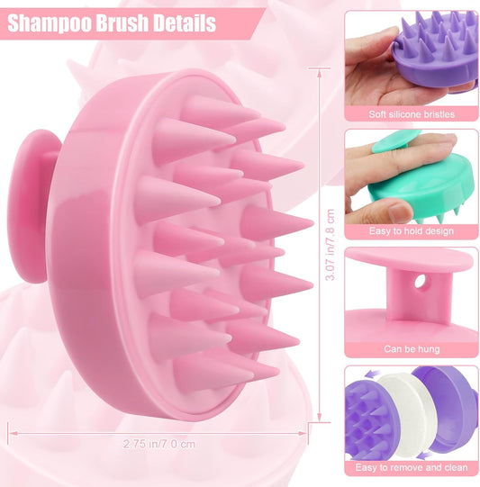 3 PCS Scalp Massager Hair Growth, Stocking Stuffers for Men Women Adult, Scalp Scrubber Shampoo Brush, Silicone Hair Scrubber, Hair Massager Scalp Deep Clean Anti-Dandruff, Scalp Massage Tool