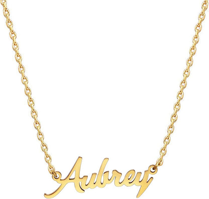 18K Gold Plated Stainless Steel Name Necklace Personalized Custom Name Necklace Customized Nameplate Necklace for Women