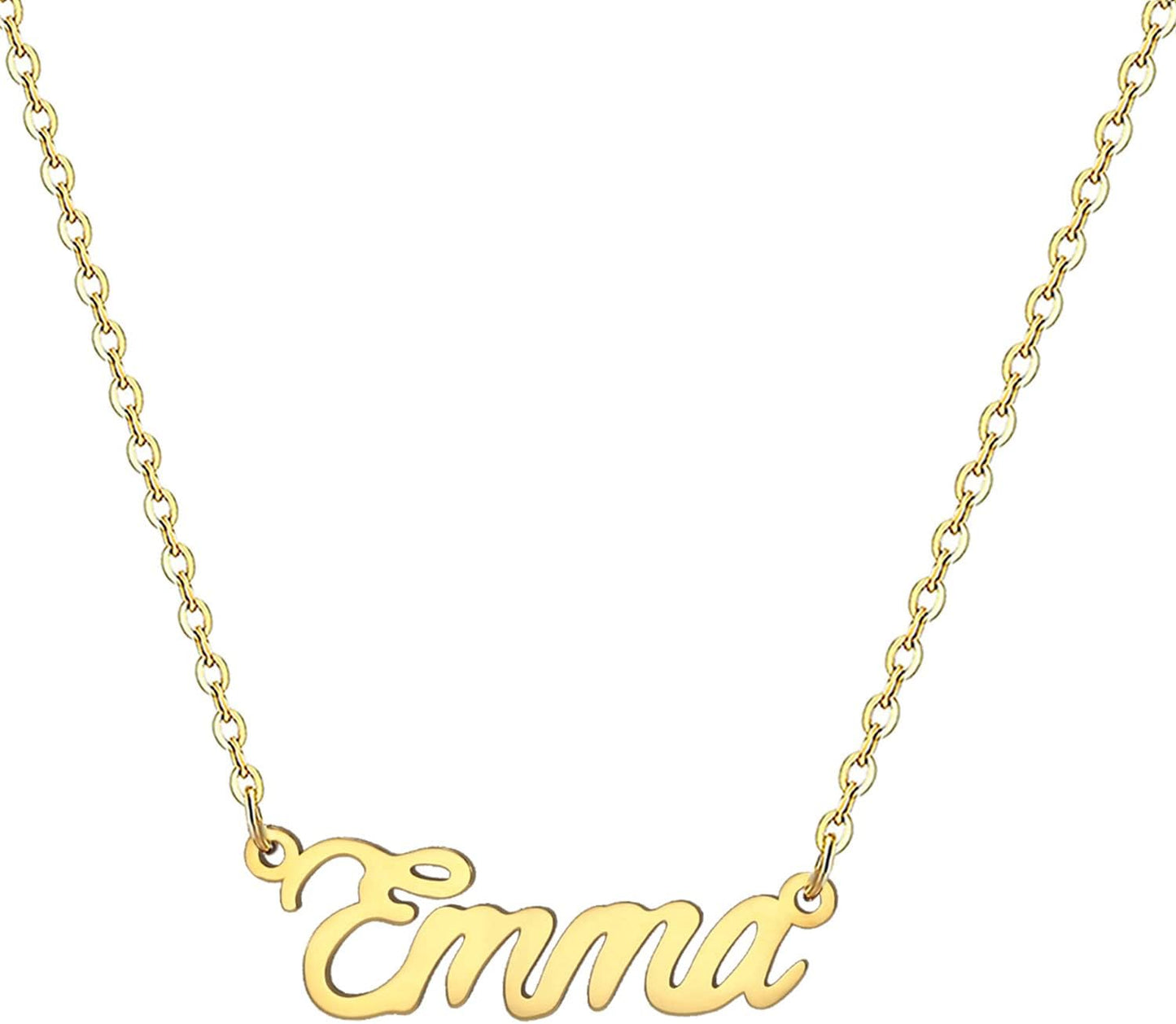 18K Gold Plated Stainless Steel Name Necklace Personalized Custom Name Necklace Customized Nameplate Necklace for Women