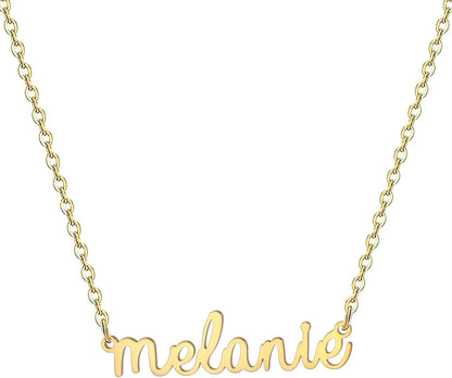 18K Gold Plated Stainless Steel Name Necklace Personalized Custom Name Necklace Customized Nameplate Necklace for Women