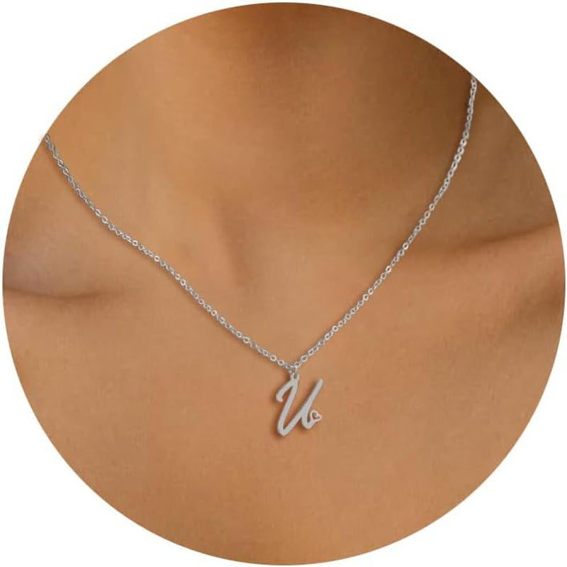 Initial Necklace for Women, Gold Dainty A-Z Letter Pendant with Heart Choker Necklace Jewelery Gifts,Personalized Cute Tiny Initial Pendant Necklace for Girls