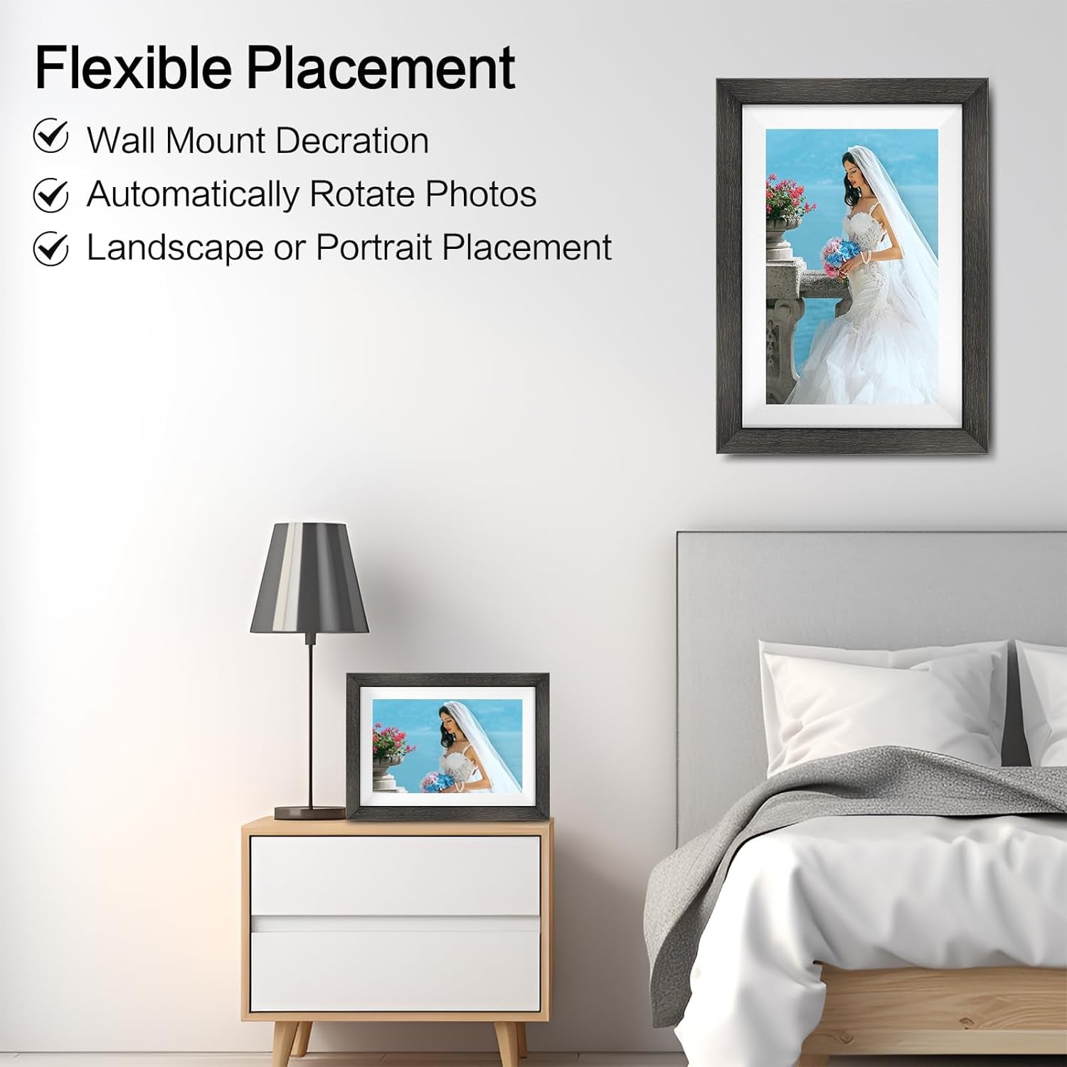 Frameo Digital Photo Frame,10.1 Inch Wifi Smart Digital Picture Frame with HD IPS Touch Screen,Auto-Rotate,Send Pictures from Anywhere via Frameo App,Gifts for Mom