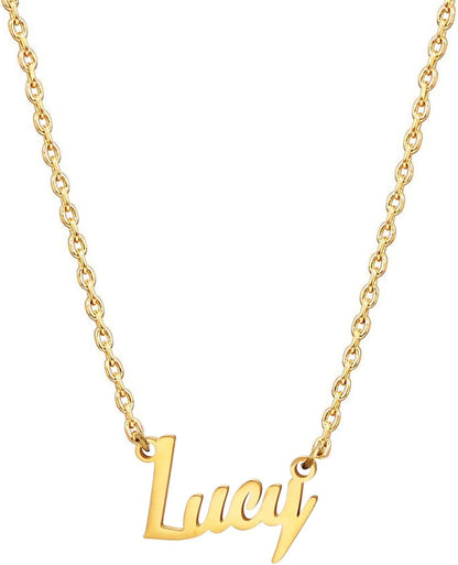 18K Gold Plated Stainless Steel Name Necklace Personalized Custom Name Necklace Customized Nameplate Necklace for Women