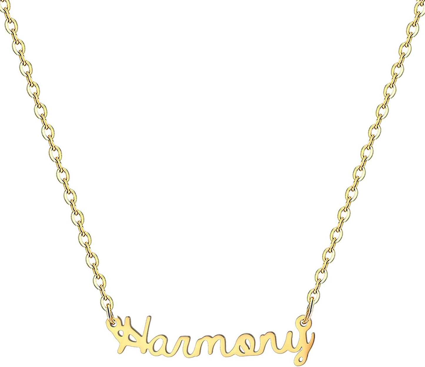 18K Gold Plated Stainless Steel Name Necklace Personalized Custom Name Necklace Customized Nameplate Necklace for Women
