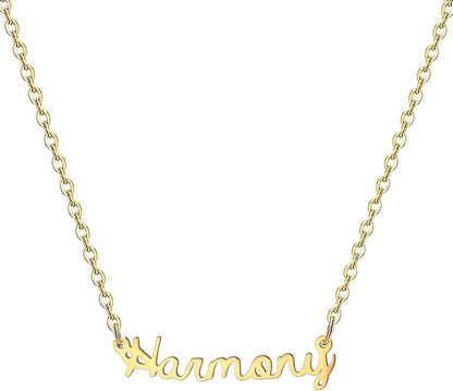18K Gold Plated Stainless Steel Name Necklace Personalized Custom Name Necklace Customized Nameplate Necklace for Women