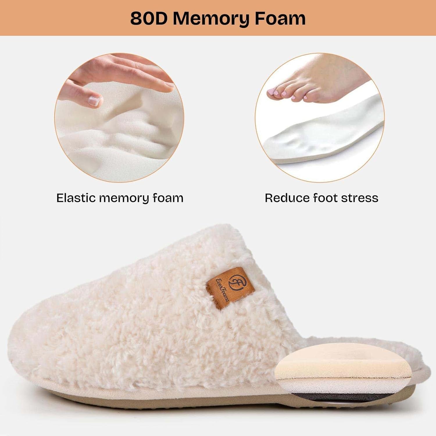 Women'S Fuzzy Slip-On Slippers Warm Cozy Soft Lightweight Memory Foam Indoor House Shoes