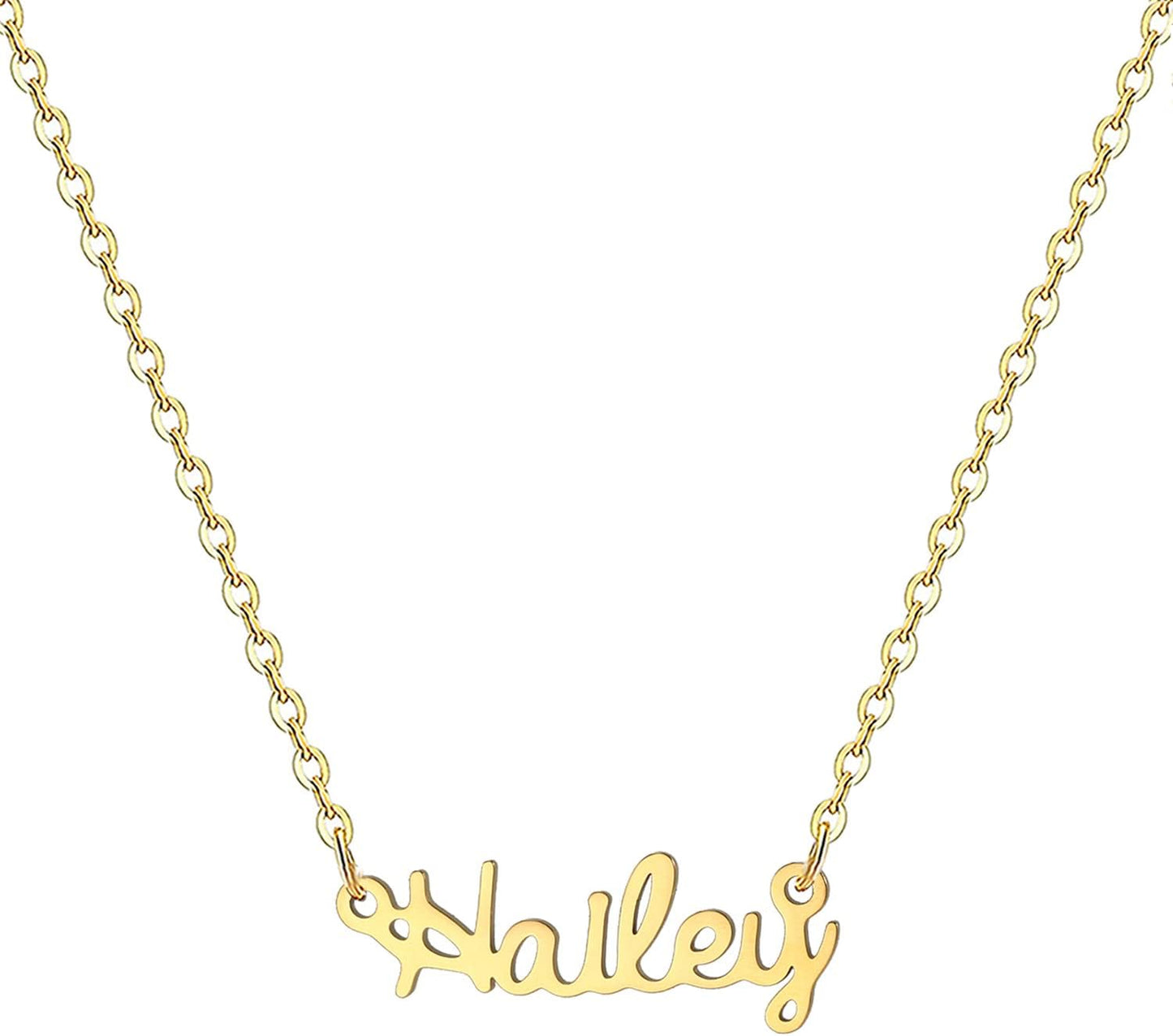 18K Gold Plated Stainless Steel Name Necklace Personalized Custom Name Necklace Customized Nameplate Necklace for Women