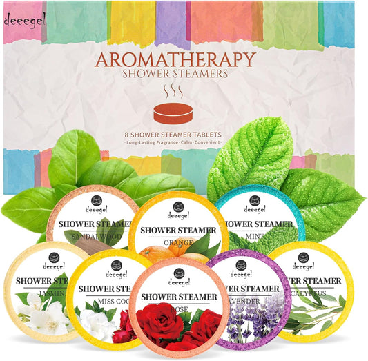 Shower Steamers Aromatherapy Gifts Set Pack of 8 Shower Bath Bombs Tablets with Essential Oils for Home SPA, Self Care Relaxation Birthday Christmas Gift for Women and Men Who Have Everything…
