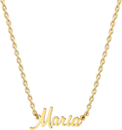 18K Gold Plated Stainless Steel Name Necklace Personalized Custom Name Necklace Customized Nameplate Necklace for Women