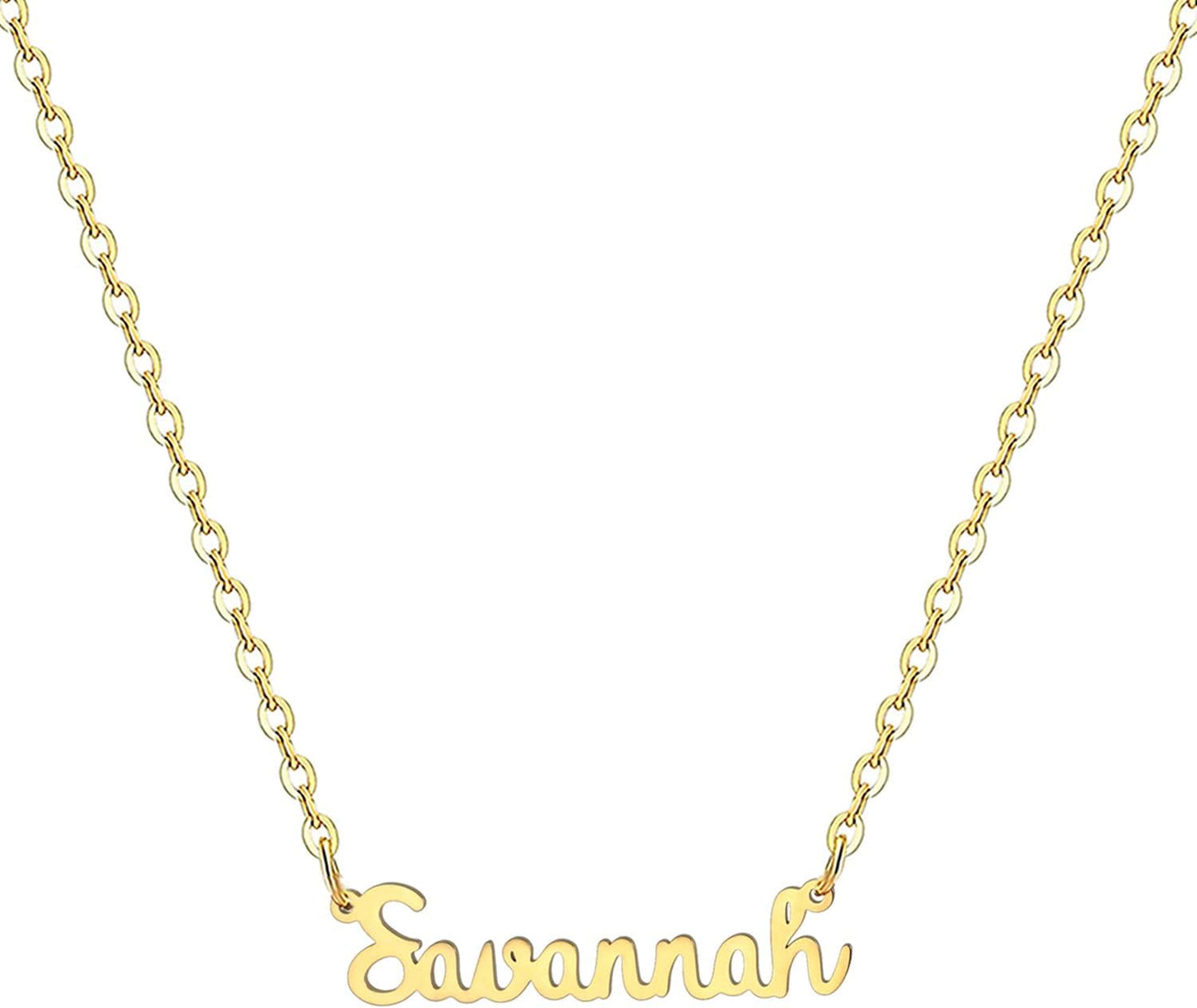 18K Gold Plated Stainless Steel Name Necklace Personalized Custom Name Necklace Customized Nameplate Necklace for Women