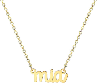 18K Gold Plated Stainless Steel Name Necklace Personalized Custom Name Necklace Customized Nameplate Necklace for Women