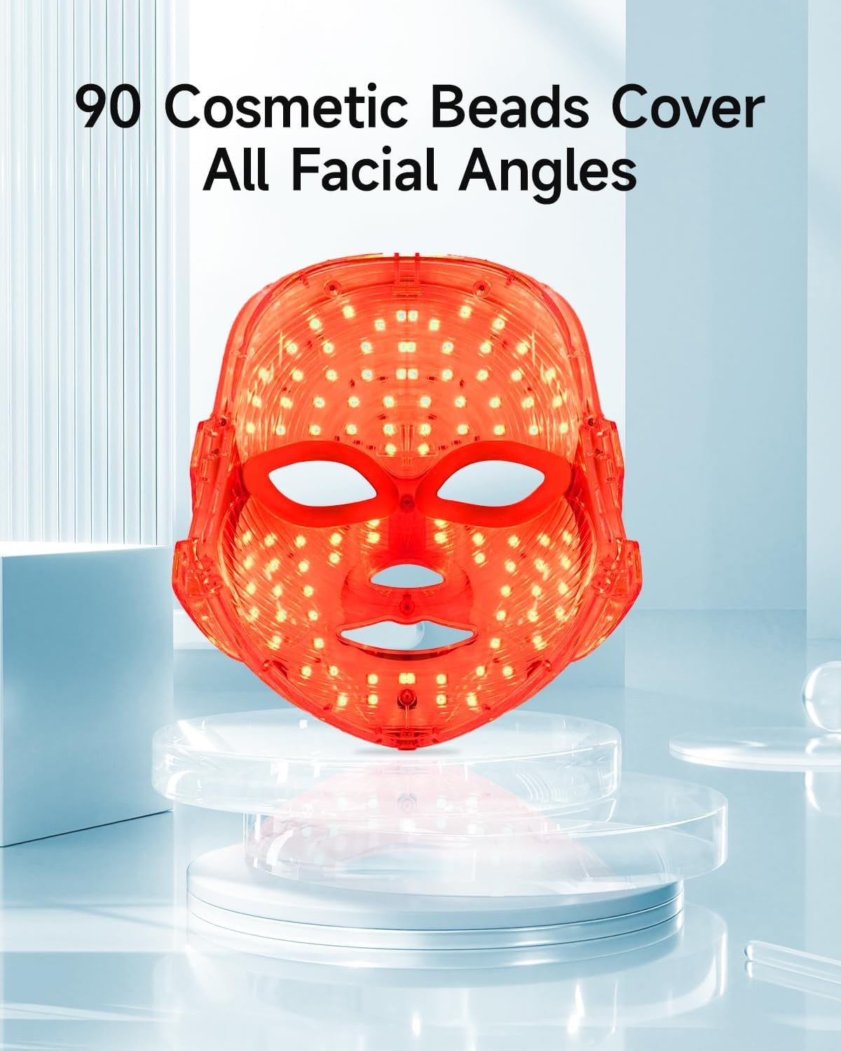 Led Light Therapy Mask, 7 Color Led Face Mask Light Therapy, Face Light Therapy Device, Red Light Therapy, Adapt All Skin, Diminish Spots, Remove Wrinkles, Red Light Face Mask