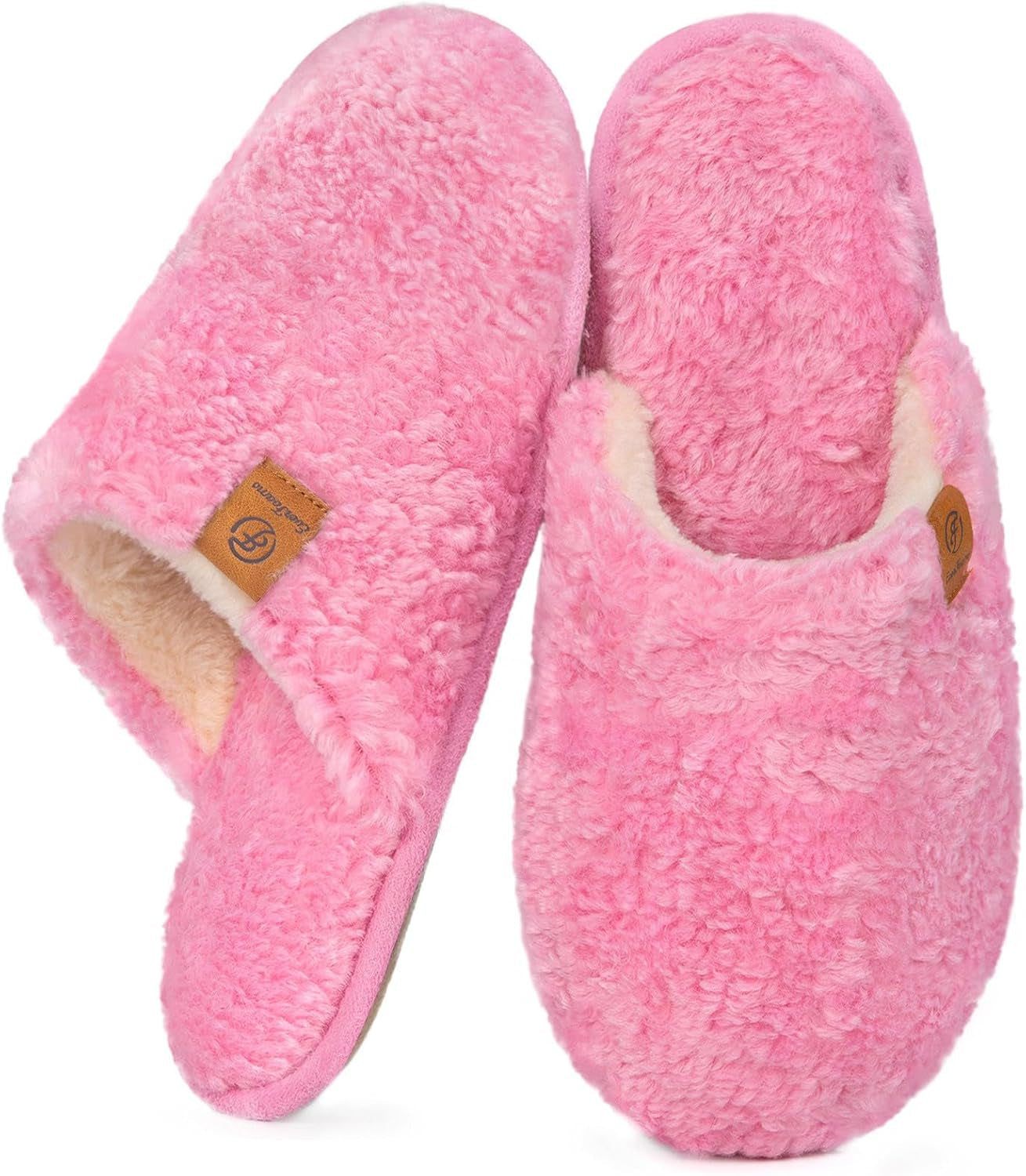 Women'S Fuzzy Slip-On Slippers Warm Cozy Soft Lightweight Memory Foam Indoor House Shoes