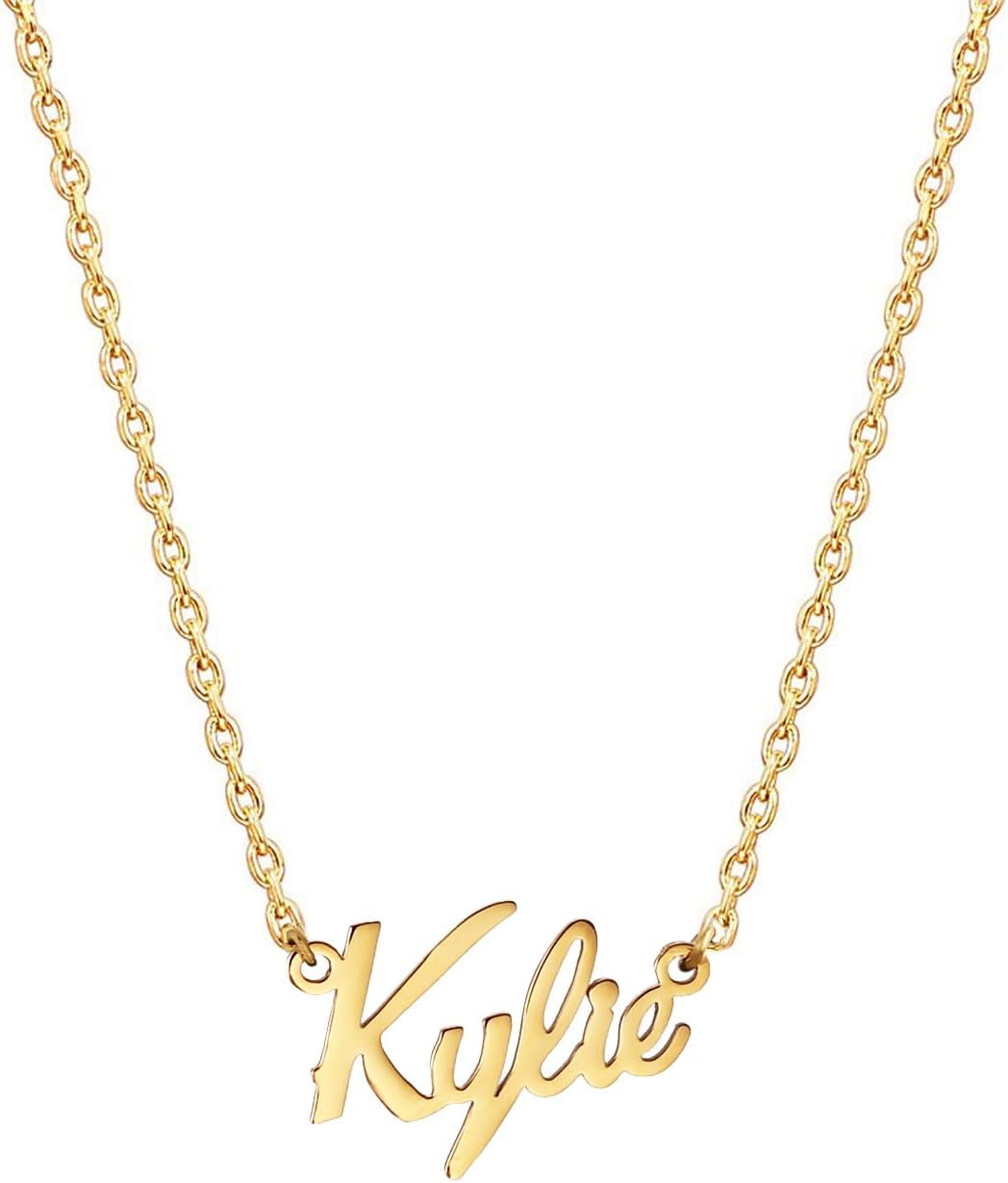 18K Gold Plated Stainless Steel Name Necklace Personalized Custom Name Necklace Customized Nameplate Necklace for Women