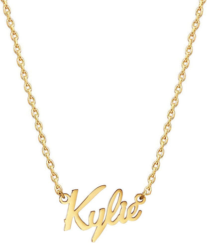 18K Gold Plated Stainless Steel Name Necklace Personalized Custom Name Necklace Customized Nameplate Necklace for Women