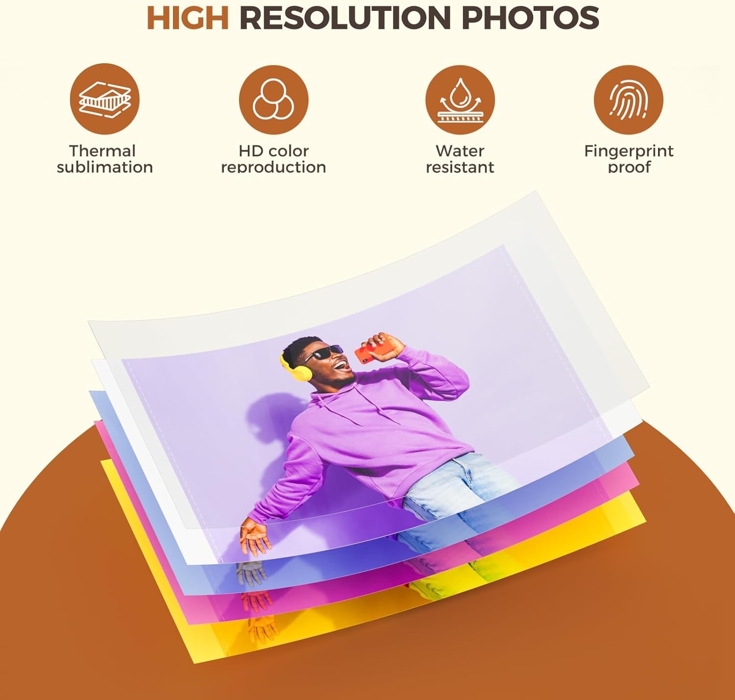 4×6 Photo Printer, Portable Color Picture Printer, Thermal Sublimation Mini Picture Printer, Bundle 20 Sheets Photo Paper & 1 Ribbon Cassette, Photo Printer for Iphone & Android