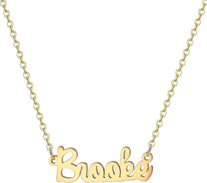 18K Gold Plated Stainless Steel Name Necklace Personalized Custom Name Necklace Customized Nameplate Necklace for Women
